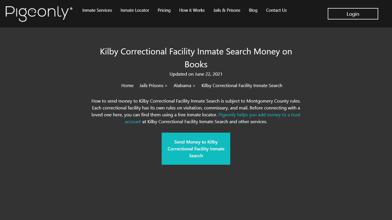 Kilby Correctional Facility Inmate Search Money